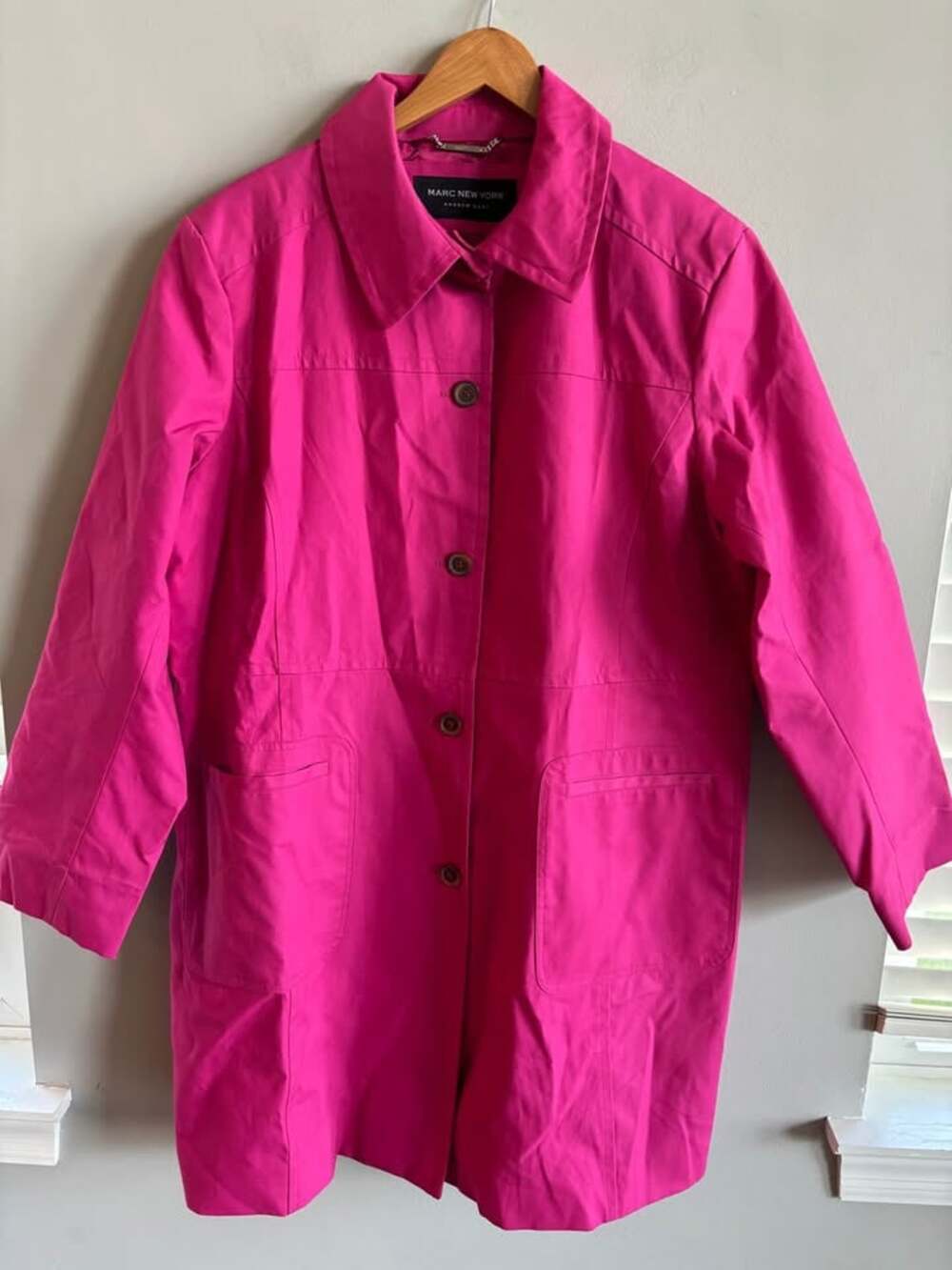 Marc New York Andrew Marc Hot Pink Trench Coat Jacket Women's 1X Plus Size